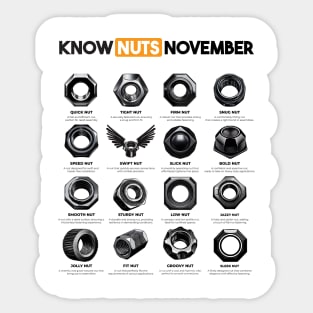 Know Nuts November Funny Word Play Chart Sticker